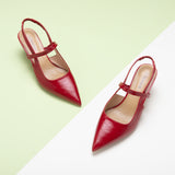 Pointed Toe Print Slingbacks (Helen)(EU)