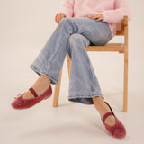 Almond-Toe Ballet Velvet Flats (Liora)