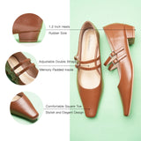 Double-Strap Block Heel (Alva)(SALE)