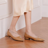 Crystal Chain Pointed Toe Flats (Aida) (SALE)