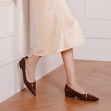 Crystal Chain Pointed Toe Flats (Aida) (SALE)