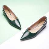 Crystal Chain Pointed Toe Flats (Aida) (SALE)