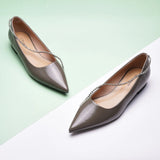 Crystal Chain Pointed Toe Flats (Aida) (SALE)