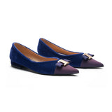 Pointed Toe Metal Tie Flats (Aida)