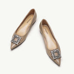 Crystal Buckle Embellished Flats