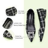 Crystal Buckle Tweed Flats (Aida)(SALE)
