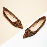 Metal Buckle Pointed Toe Flats (Aida)(SALE)