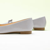 Grey Suede Ballet Flats with a charming bow detail, offering a chic and understated option for everyday elegance