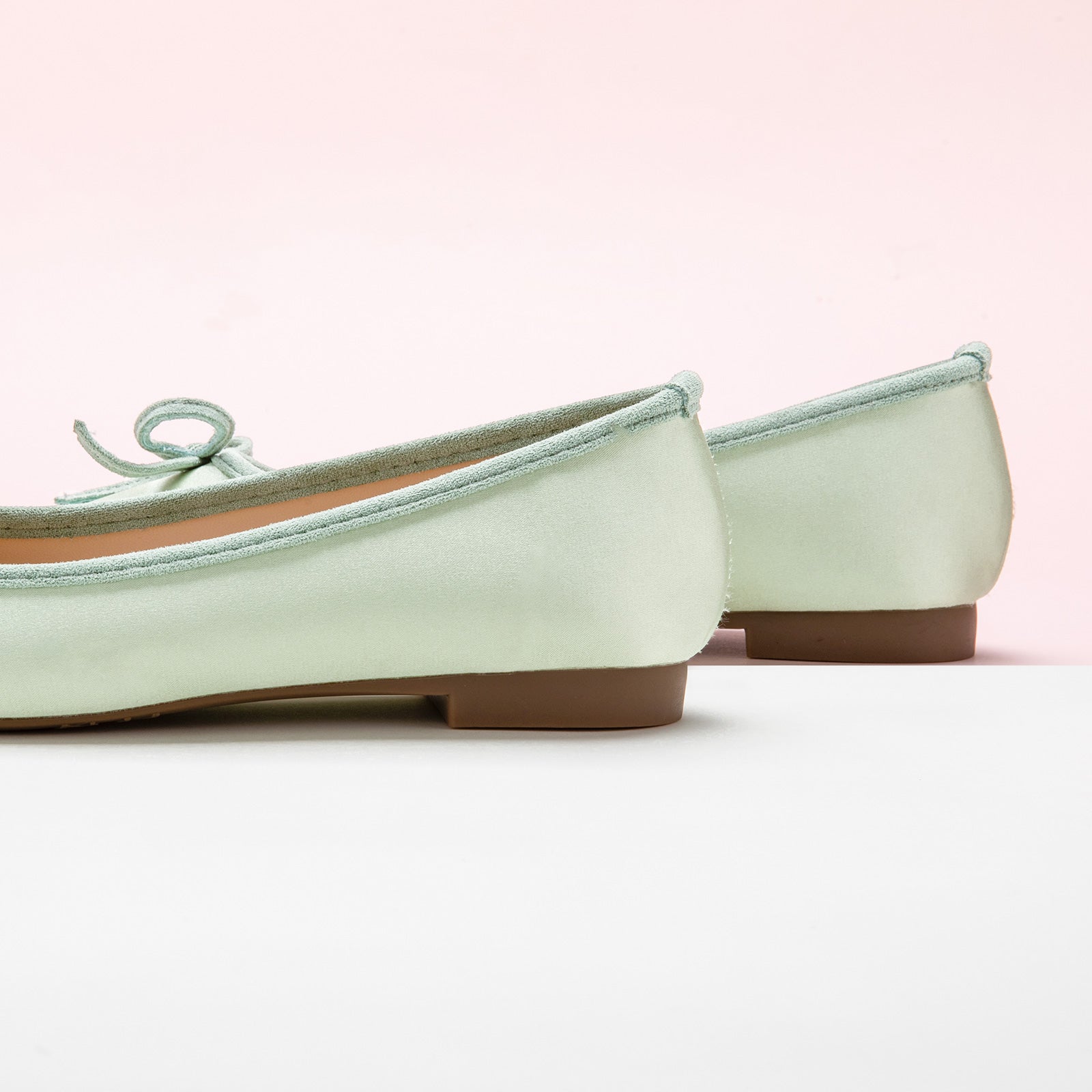 Light Green Silky Bowknot Ballet Flats, a refreshing and chic choice for a modern and playful look
