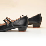 Double-Strap Block Heel (Alva)(SALE)