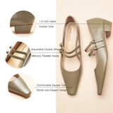 Double-Strap Block Heel (Alva)(SALE)