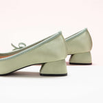 Green Low Heels Shoes: Playful Elegance