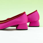 Hot Pink Low Heels Shoes: Bold and Stylish.