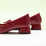 Elegant Red Bowknot Low Heels Shoes