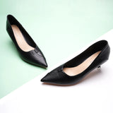 Pointed Toe Kitten Heel Pumps (Anna)(SALE)