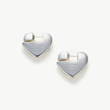 Heart Hoop Earrings in Silver, radiating with a silver sheen, these hoops bring a touch of modern elegance and romance to your style