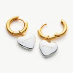 Hoop Earrings with heart tunnels, creating a rhythmic and fashionable statement that elevates your style with a heartbeat of charm.