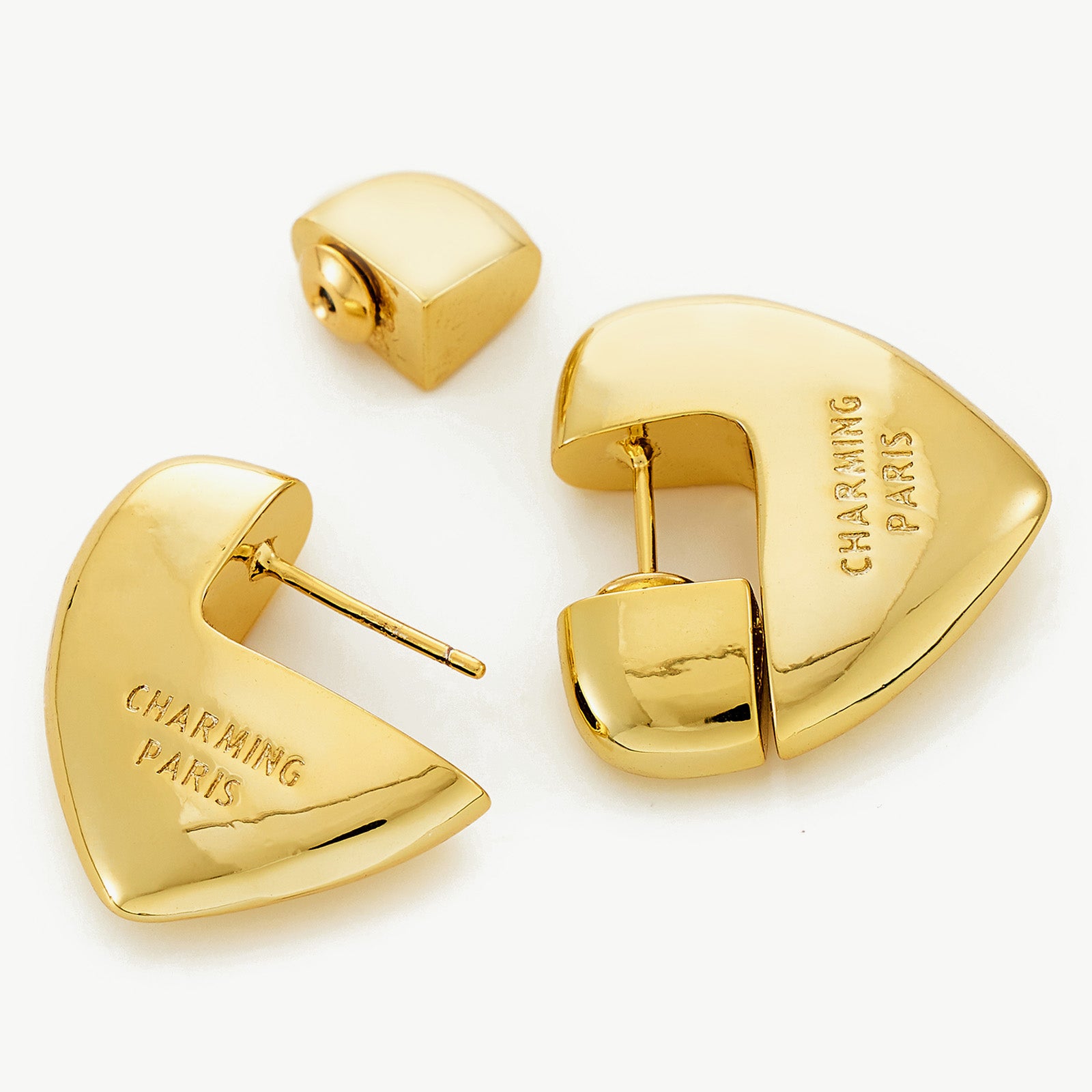 Gold Heart Hoop Earrings radiating with affection, a luminous and captivating choice that enhances your fashion with a golden glow