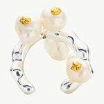 Silver Baroque Pearl Ear Cuff, a chic and timeless choice that elevates your ear with a hint of silver elegance