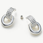 Ring Entwine Chunky Earrings, showcasing a modern twist with silver entwined rings, these earrings bring a touch of contemporary style to your overall look