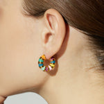 Hoop Earrings with a burst of multicolor hues, making a bold and bright statement that adds a touch of excitement to your style