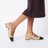 Square-Toe Slingback Flats (Felicia)