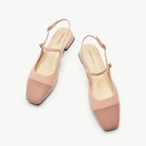Square-Toe Slingback Flats (Felicia)