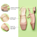 Square-Toe Slingback Flats (Felicia)