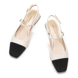 Square-Toe Slingback Flats (Felicia)(SALE)(EU)