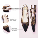 Cap-Toe Prints Slingback Flats (Freya))(SALE)