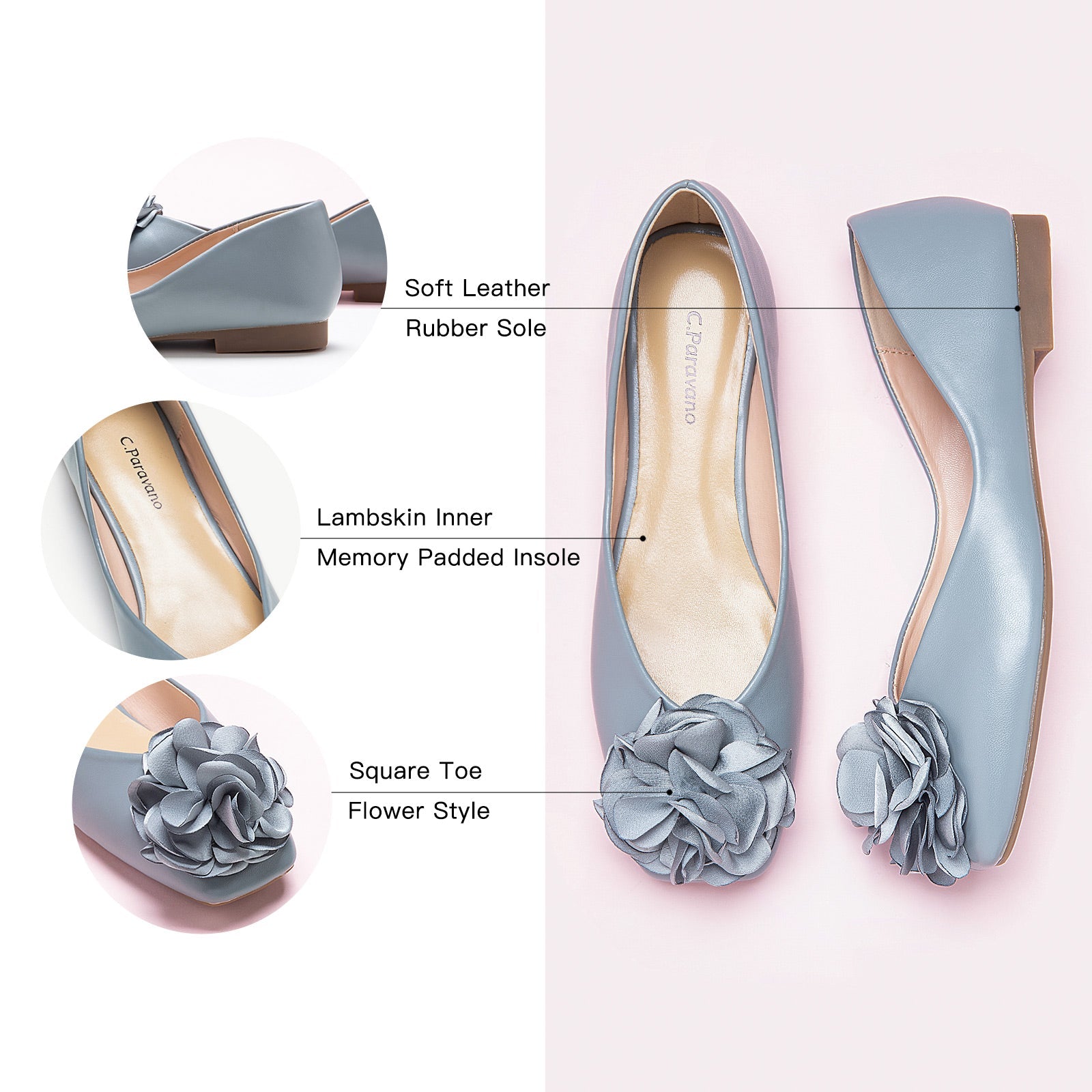 "Cool and Contemporary: Flower Decor Ballerina in a stylish blue hue, perfect for modern interiors