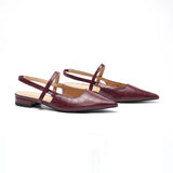 Pointed Toe Snakeskin Slingback Flats (Freya)