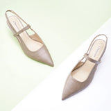 Pointed Toe Kitten heel Slingbacks (Helen)