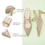 Pointed Toe Kitten heel Slingbacks (Helen)