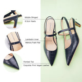 Pointed Toe Snakeskin Slingback Flats (Freya)