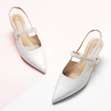 Pointed Toe Kitten heel Slingbacks (Helen)(SALE)