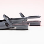 Grey Strappy Slingback Flats with a pointed toe, offering a chic and understated option for everyday elegance