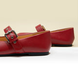 Grommet V-Cut Design Mary Jane Flats(Remy)