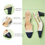 Bow Detail Colorblock Slingback Pumps (Jessica B)