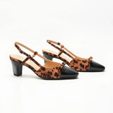 Bow Detail Colorblock Slingback Pumps (Jessica B)