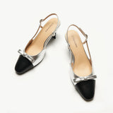 Bow Detail Colorblock Slingback Pumps (Jessica B)