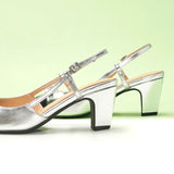 Bow Detail Colorblock Slingback Pumps (Jessica B)