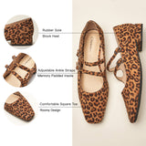 Double-Straps Block Heel Mary Jane (Alyssa A) Leopard