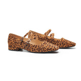 Double-Straps Block Heel Mary Jane (Alyssa A) Leopard