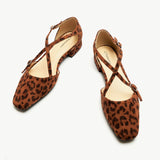 Square Toe Cross Strap Sandals(Alyssa E)