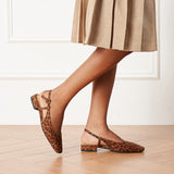 Square Toe Block Heel Slingback Sandals (Alyssa F)