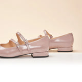 Double-Straps Block Heel Mary Jane (Alyssa A) Leopard