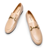 Gold Bit Round Toe Loafers (Loraine)
