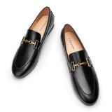 Gold Bit Round Toe Loafers (Loraine)