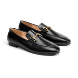 Gold Bit Round Toe Loafers (Loraine)